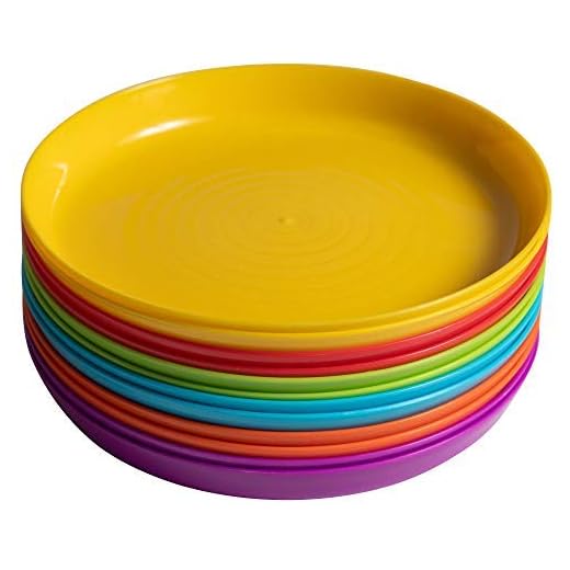 Klickpick Home Kids Plates - 12 Pcs Plate Children Plastic Plates Dishes Reusable - 6 Bright Colors Dishwasher Microwave Safe BPA Free Plate Perfect for Kid and Toddlers