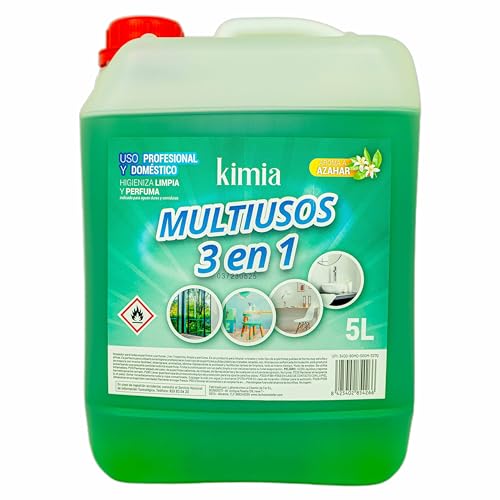 KIMIA - Multiusos 3 en 1 5L | Multisuperficie Tres en Uno | Limpiador Concentrado | Limpia, Desinfecta y Aromatiza | Limpieza Profunda y Aroma Duradero | para Diversas Superficies