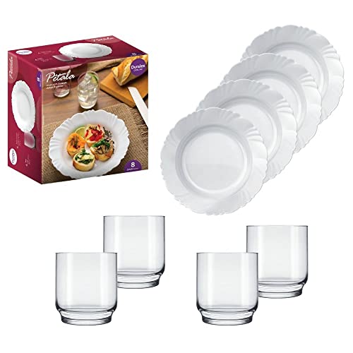 Aparelho de Jantar 8 Pe&ccedil;as de Vidro P&eacute;tala Light Duralex