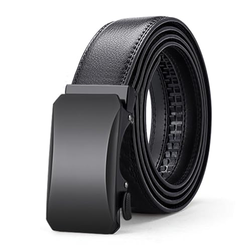 BNJWJZS Men's Belt Automatic Buckle Genuine Leather Versatile Business Casual Pants(115cm)