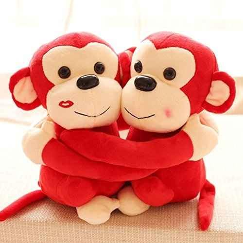 Image of DearJoy Hugging Monkey Red 25 cm