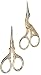 TWO High Quality 3.5 Inch Gold Plated Stainless Steel Scissors for Embroidery, Sewing, Craft, Art Work & Everyday Use - Ideal as a Gift