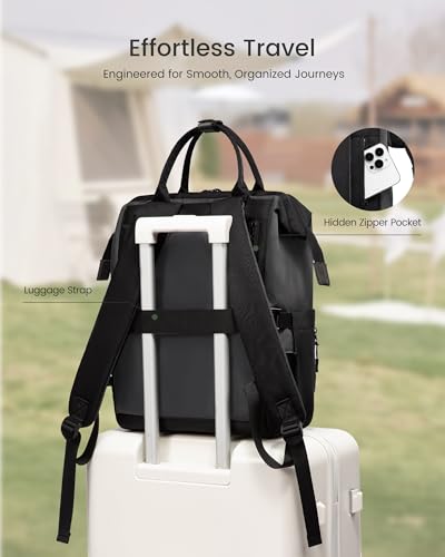 Image of LOVEVOOK Laptop Backpack for Women, 15.6 Inch Travel Backpack for Work College Business, Water Resistant Teacher Nurse Bag with Large Capacity, School Bookbag Bags Cute Daypack for Woman Girls