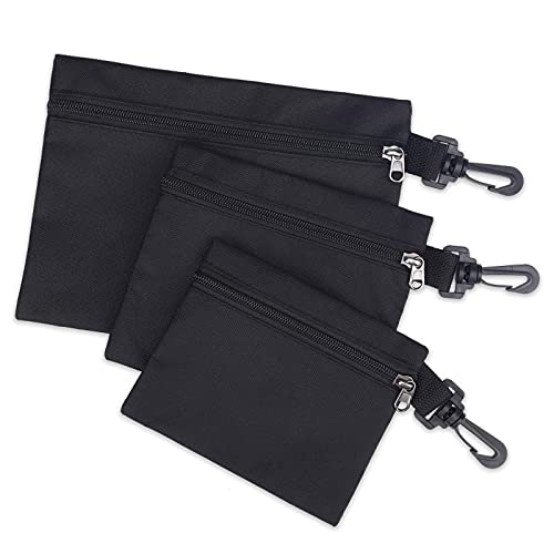 3 Pack Tool Bags Canvas,Heavy Duty Tool Pouch,Small Tool Bag Pouch Zipper Bags,Small Parts Tool Organizer Bag With Carabiner,Tool Pouch Bag Mini,Small Pouch Bags,Tool Pouches For Men/Car/Motorcycle #TOP16