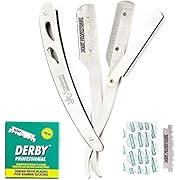 Equinox Professional Barber Straight Edge Razor Safety - Close Beard Shaving Men's Manual Razors made of Stainless Steel - Perfect for Barbers and Men