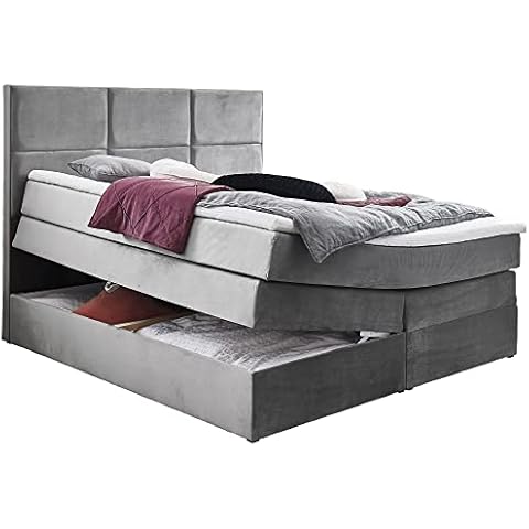 Moebella Boxspringbett 180x200 mit Bettkasten und Topper, 7-Zonen Taschenfederkern Cover