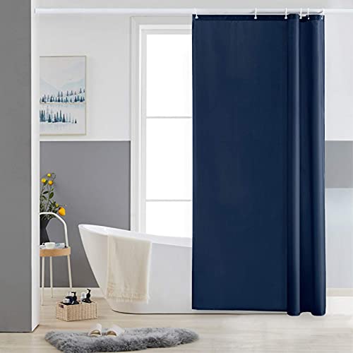 Furlinic Duschvorhang, Schwarz, schimmelresistent, wasserdicht, waschbar, Polyestergewebe, 90 x 180 cm, mit Gewichtsband, für Badezimmer, Badewanne, Feuchtraum