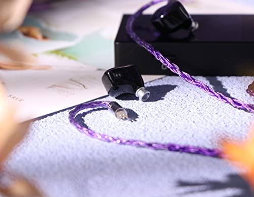 Image of Linsoul Tripowin Zonie 16 Core Silver Plated Cable SPC Earphone Cable for 7hz Zero Dioko Timelesss AE TINHIFI T2 T3 PLUS Wan'er Cadenza KZ AS10 QKZ HBB Tripowin Mele Olina (2pin-0.78mm, 2.5mm, Violet)