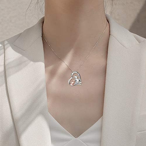 Dinosaur Necklace Sterling Silver I Love You Forever Heart Necklace for Women,Mother and Daughter Dinosaur Pendant Necklace Chain Mum Birthday Jewellery Gifts For Women Girls