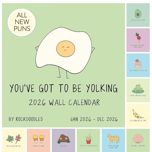 Rockdoodles 2026 Punny Wall Calendar | Funny 12 Month Pun Calendar