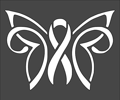 Breast Cancer Butterfly Stencil Reusable Sturdy Flexible Clear Plastic 1-5x6 in Arts and Crafts Material Scrapbooking for Airbrush Painting Drawing