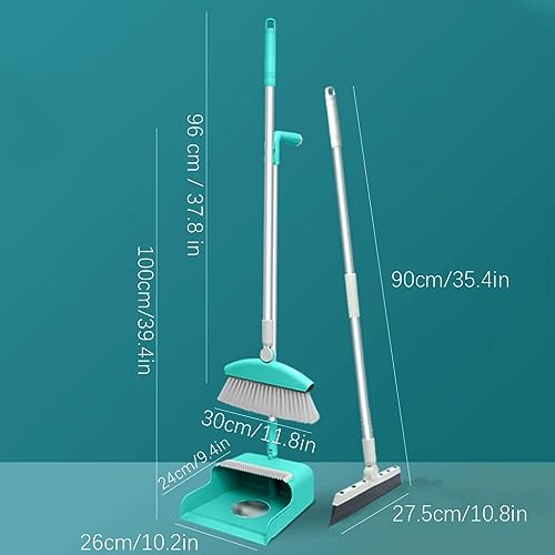 Modernes Kehrschaufel-Set aus Edelstahl mit langem Griff und Besen für die Reinigung des Hauses, komfortabel – Bild 3