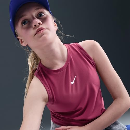 Nike Pro Girls' Dri-FIT Training Tank Top (Sweet Beet/White)3
