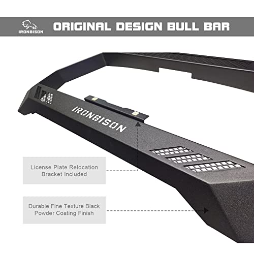 Image of IRONBISON Bull Bar Fit 2019-2024 Dodge Ram 1500 (Exclude Rebel & TRX Trim /2019-2024 Ram 1500 Classic /2020-2022 Ram 1500 Diesel models) Front Bumper Grille Brush Guard Compatible with Front Sensor