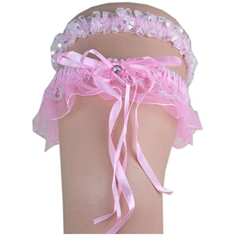 Nunubee Hold Up Stocking Lace Top Stay Up Sheer Stockings Silk Hosiery ,Pink,F Cover