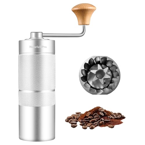 Comparison: Best Hand Burr Coffee Grinder 5 NewlukPro M6 Manual Coffee Grinder,Conical Hexagonal Burr & Double Bearings for Smooth Grinding,Designed for Espresso Pour Over French Press,25g Capacity,Compact & Portable,Gifts for Coffee Lovers