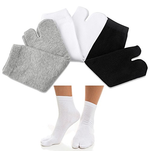 3 Pairs V-Shape Splited Toe Tabi Socks，Flip Flop Tabi Socks2