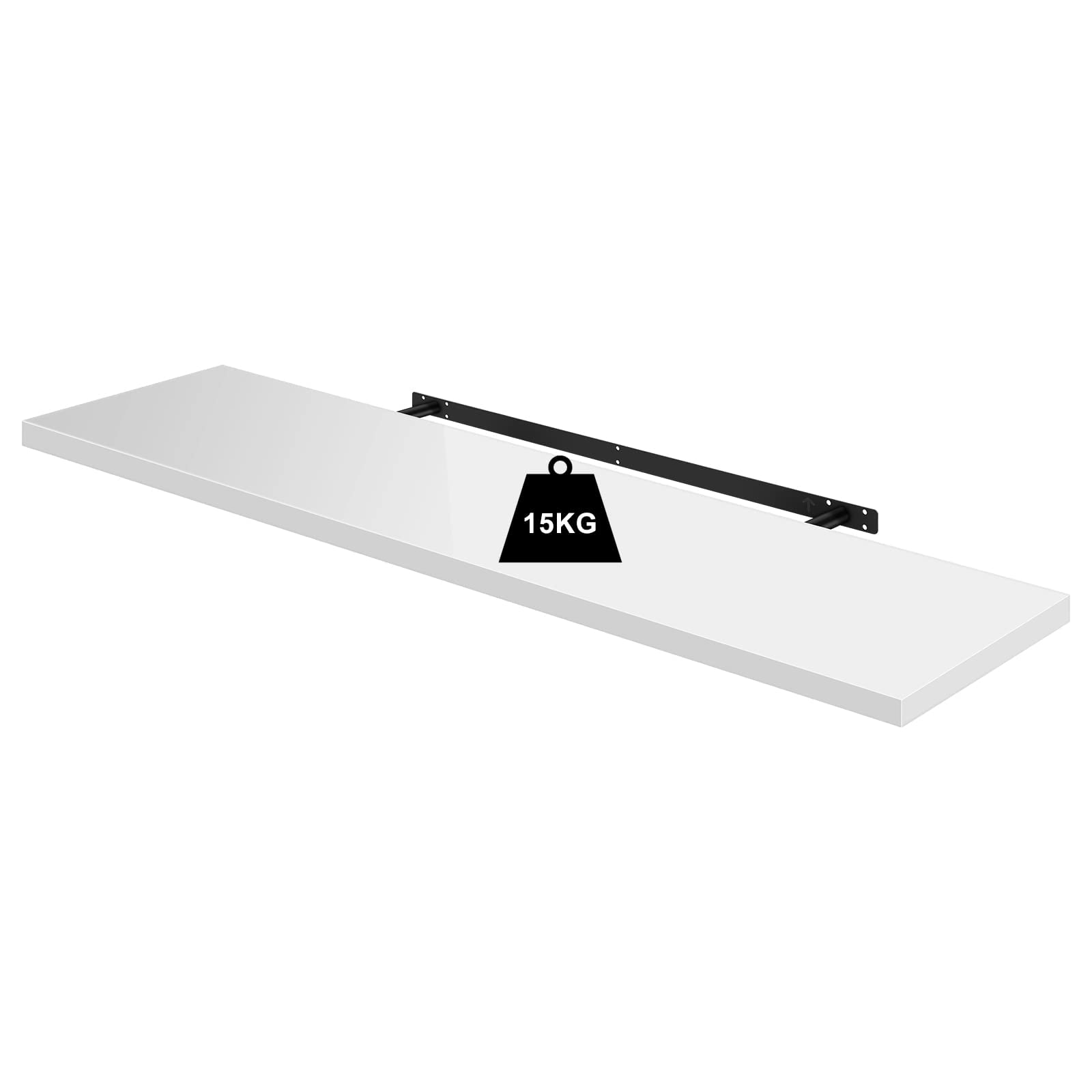 WOLTU Mensola da Muro, Set di 4, Scaffale Sospeso da Parete Libreria Piccola per Soggiorno Cameretta Porta CD DVD, Pannello MDF 100x22,9x3,8cm, Bianco, RG9482ws-4-FL
