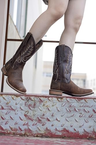 Women's Cowboy Boots for Women Full Cowhide Leather Cowgirl Mid Calf Western Embroidered Country Boot4