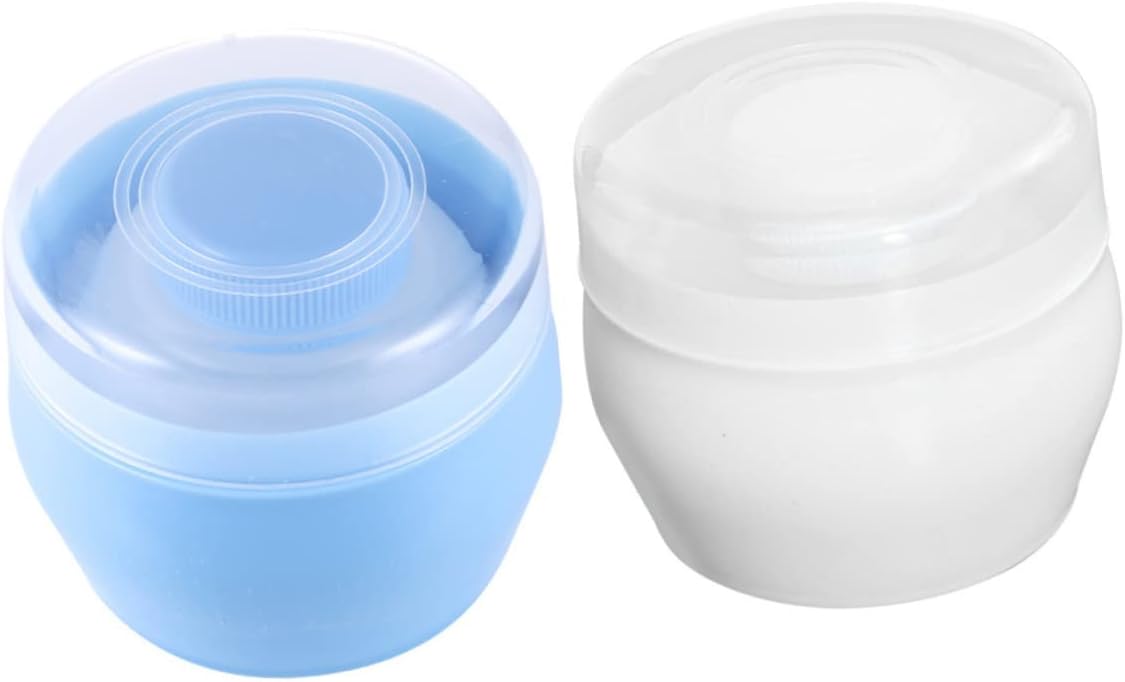 2 Stuks Poederdons Etui Voor Babyverzorging Baby Face Poederdons Reis Baby Soezen Met Poederdons En Container Poederdons Voor Babylichaam Lichaamspoeder Gezicht Moeder Pluis