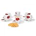 Produktbild Van Well Monika 6er Set Espressotasse + Untertasse, Espresso-Set, Blumendekor, edles Marken-Porzellan