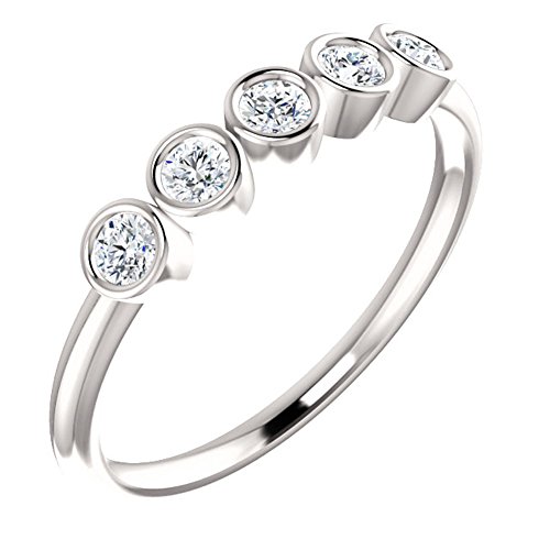 1.00 ct Ladies Round Cut Diamond Bazel Set Ring in Platinum In Size 10.5