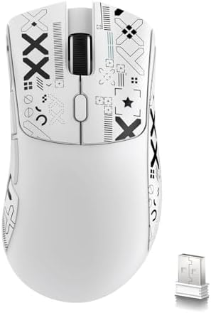 ATTACK SHARK R1 Lightweight Wireless Gaming Mouse with Non-Slip Mouse Grip Tape, Adhesive Design, Elastic, Refined Side Grips, Stickers, Sweatproof Pads/Anti Sweat Paste