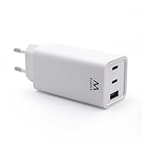 Ewent EW1323 Caricatore USB C 65W GaN, 3-Porte USB C