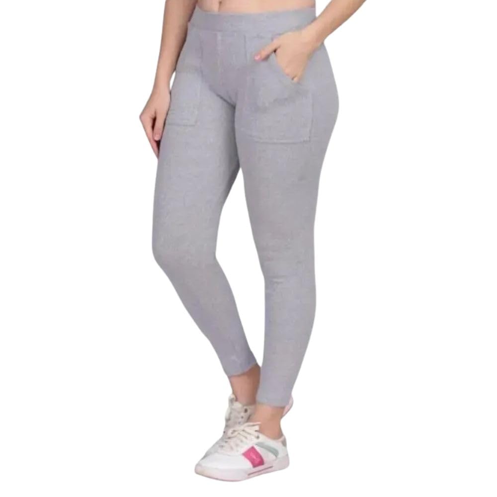 Aruna Lifestyle Women's Stretchable Ankle Length Jeggings with Pockets - Mid Waist, Breathable Fabric, Elastic Waistband, Perfect for Yoga, Gym & Casual - Slim Fit Pant for Women (Hip Size 28 to 34)-image-45