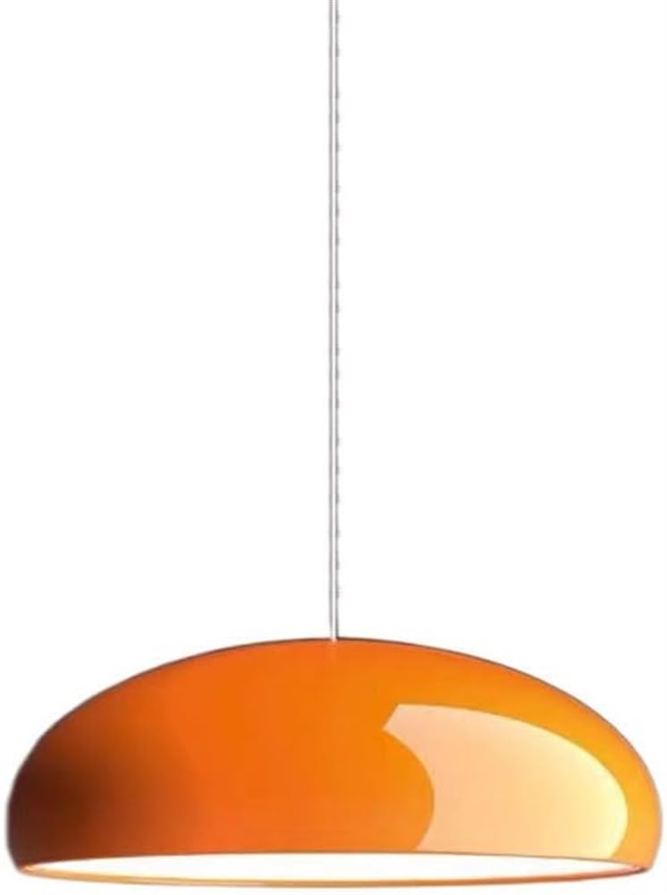 FZQSXAZU Nordic Industrial Style Chandelier, E27 Screw Metal Hanging Lamp Lampshade, Ceiling hting Fixtures, Living Room Dining Kitchen Decoration Pendant ht (Color:Orange, Size 45cm)