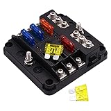 Yajimsa Scatola dei fusibili per Auto,Scatola di unzione J | Portafusibile Impermeabile con Design indicatore LED, Copertura per Camion automobilistico, Nave, Furgone