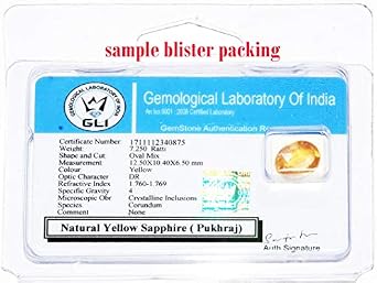 Certified Yellow Sapphire Stone Ceylon Quality Pukhraj Gemstone 3.50 Carat/Ct Certified Natural Gemstone Aaa Quality-B0BMQ2M8MRNAMZ