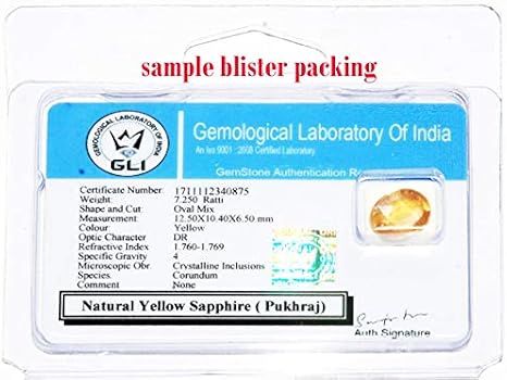 Certified Yellow Sapphire Stone Ceylon Quality Pukhraj Gemstone 3.50 Carat/Ct Certified Natural Gemstone Aaa Quality-B0BMQ2M8MRNAMZ