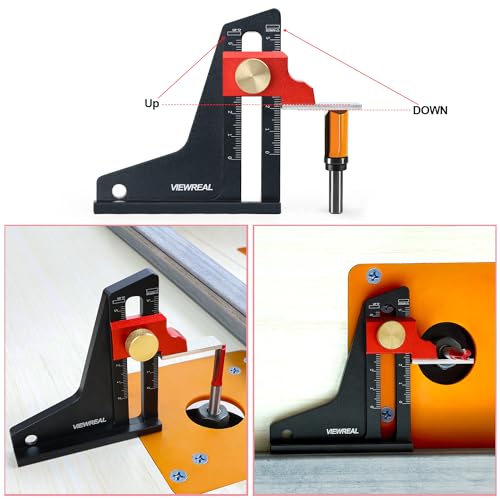 ViewReal Metric Woodworking Height Gauge Precision CNC Machined Depth Measuring Tool, Anodized Aluminum Alloy with Dual Scale for Table Saw Router Drill Press (0-50mm) - Thumbnail 6