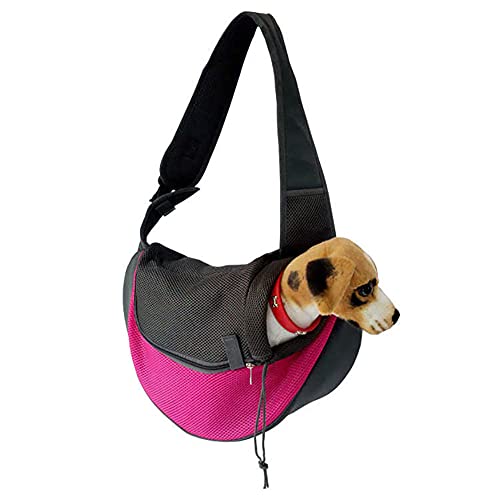 Pet Dog Sling Carrier, Breathable Mesh Portable Travel Safe Pet Sling Shoulder Bag Carrier With Adjustable Non-Slip Shoulder Strap For Small Dogs Cats Puppy #TOP5
