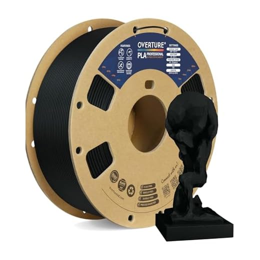 OVERTURE PLA Plus (PLA+) Filament 1.75mm, Stronger & More Durable, Professional Toughness 3D Printer Filament 1kg (2.2lbs), High Precision +/- 0.02mm, Tangle-Free (Black)
