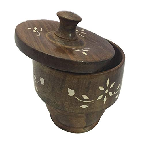 Handmade Wooden Sugar Bowl with Lid Small Sugar Bowl Unique Server Wood Sugar