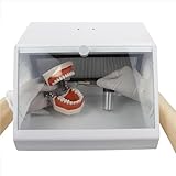 AityBuy Staubsammler Zum Sandstrahlen, Staubbox Für Dentallabors, Dentalsandstrahler, Staubsammelbox Mit Schallwand Aus Gehärtetem Glas, Staubdichtes Gehäuse