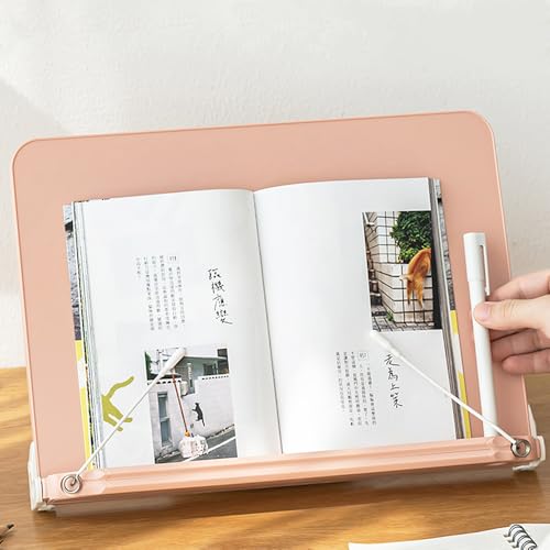 Adjustable Foldable Book Stand with Page Clips