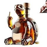 Carafe à whisky, statue artistique, 300 ml créative à décanter de vin rouge, ornements en verre à whisky animaux intéressants, sculpture de bouteille de vin tortue, ornements artisanaux bouteille