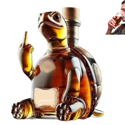 Carafe à whisky, statue d'art, carafe à vin rouge créative de 300 ml, ornements de verre à whisky en forme d'animaux intéressants, sculpture de bouteille de vin tortue, bouteille d'ornements