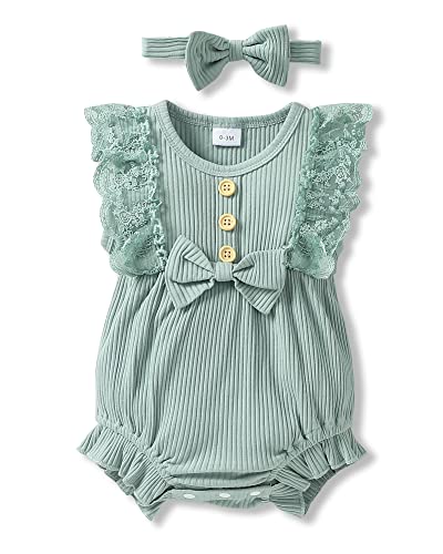 Sanmio Baby Girl Romper Clothes Newborn Girls Lace Ruff Jumpsuit For 0-18 Months Girl Outfits Infant Baby Girl Clothe Set #TOP17