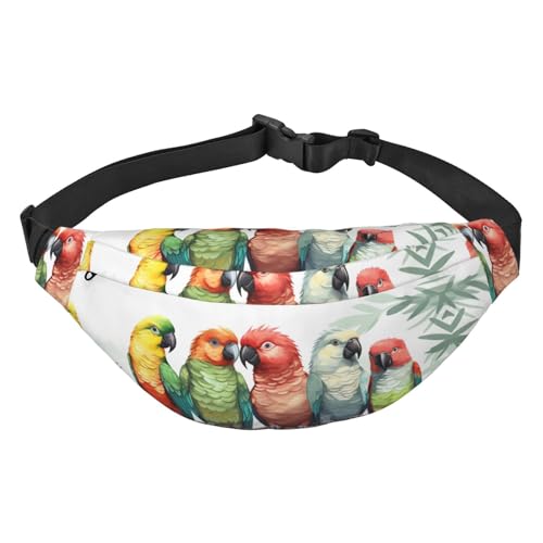 Sac banane tendance perroquet noir pour festival et voyage - Sac de poitrine mixte