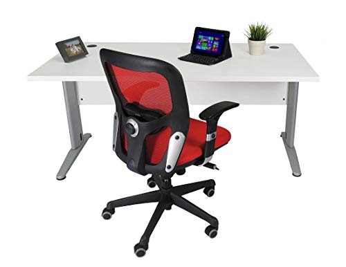 Mesa de Oficina. Euro 3000. Color Blanco. 140x80 cm. Patas en T de Metal.