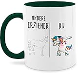 Tasse Tassen 325ml - Andere Erzieher Dabbing Einhorn | Erzieher Geschenk | Dankeschön Geschenk Erzieher | Kindergarten Erzieher Abschiedsgeschenk | Kindergärtner Kindererzieher Kinderbetreuer