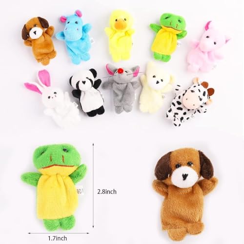 Image of Animal Finger Puppets for Kids Soft Plush Finger Puppet Toys Set for Storytelling Hand Puppets Educational Toys for Toddlers Kids Learning Playtime Party Favor Educational Learning Toys for Toddlers