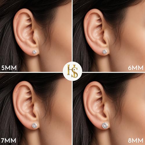 Image of HIGHSPARK 925 Silver inchSparkling Martini inch Solitaire Earrings | 92.5 Sterling Silver and Diamond like Brilliance Sparkling Zirconia | Lovely Gift