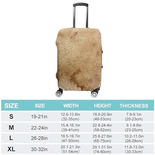 Golden Floral Design Luggage Covers Tsa Approved Suitcase Cover Elastic Washable Luggage Sleeve Carry on Cover Protector Anti-Scratch Suitcase Protector Fits 19-30 Inch Case(XL)2