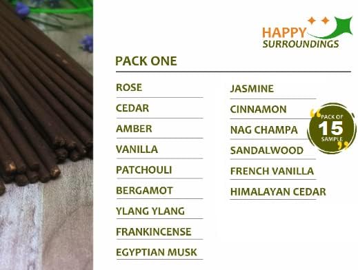 Sample Pack of Incense Sticks - 100% Natural Incense Sticks - Christmas Incense Sticks - Traditional Indian Incense - ISSP (All Packs)