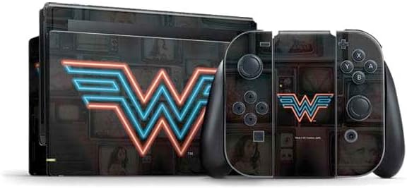 Skinit Decal Gaming Skin Compatible with Nintendo Switch Bundle - Officially Licensed Wonder Woman 1984 (2020) Neon Logo Design